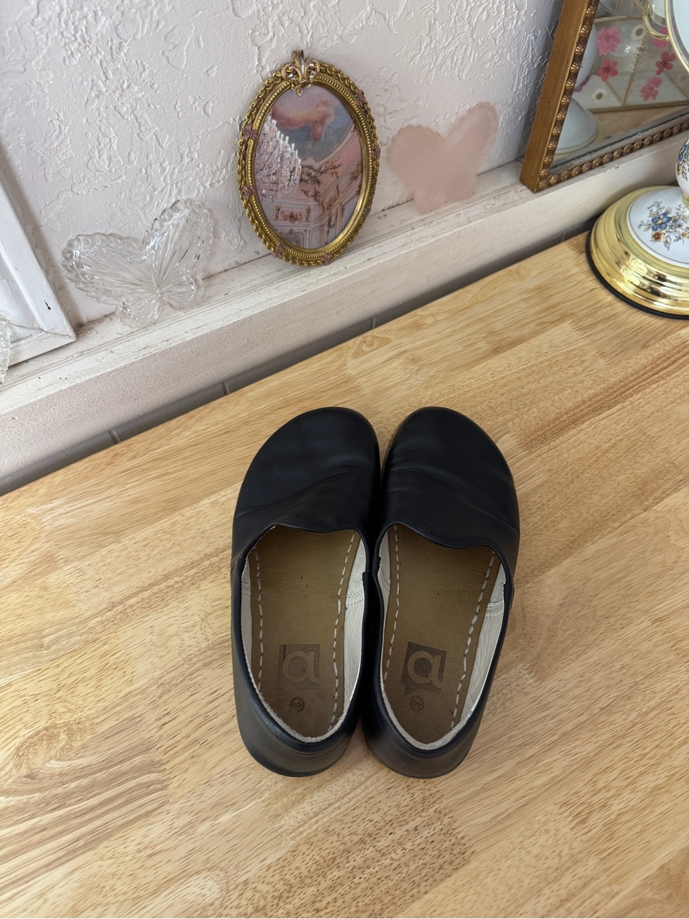 Vintage Barefoot Minimalist Black Leather Slip On Flats EU 40 Comfort - Picture 6 of 16